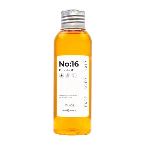 زيت Sinoz No:16 Miracle Oil هو زيت عناية متعدد الأغراض مصمم للوجه والجسم والشعر - 100 مل